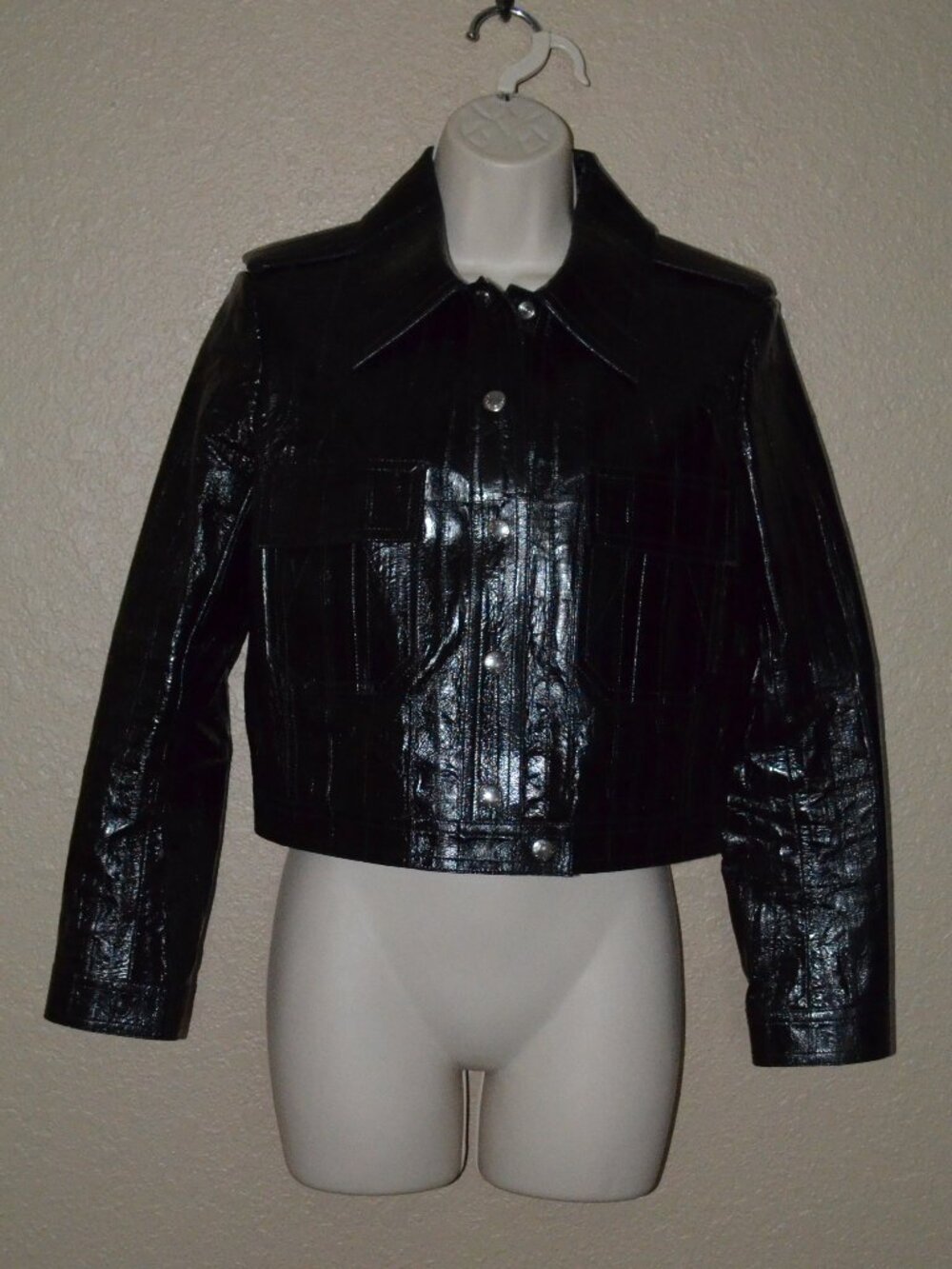 NWOT $7050 Sz 38 2 Louis Vuitton Black Eel Skin Cropped Jacket
